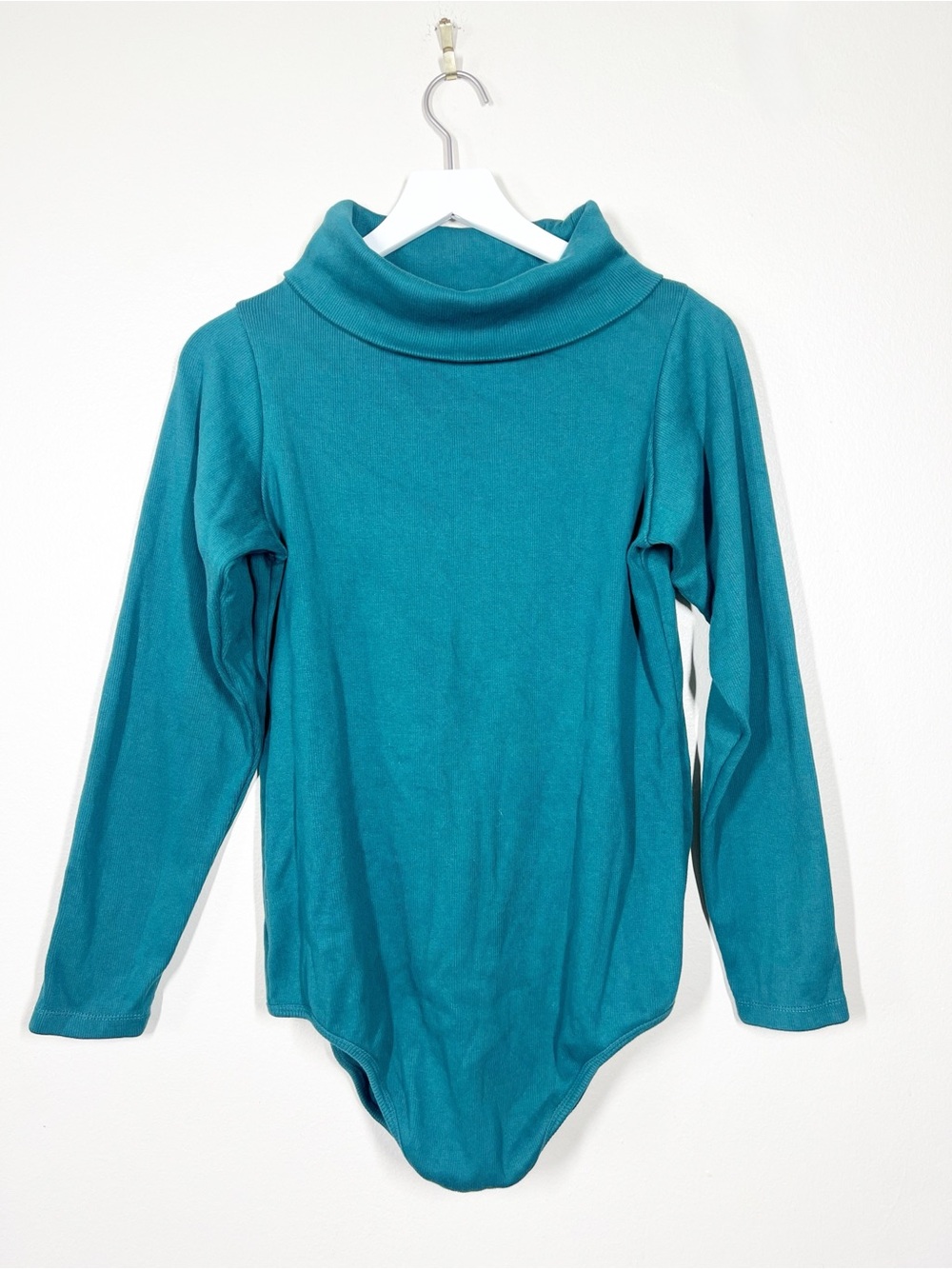 Evolverie Turtleneck Mock Long-Sleeve Ribbed Women's Bodysuit cotton size medium